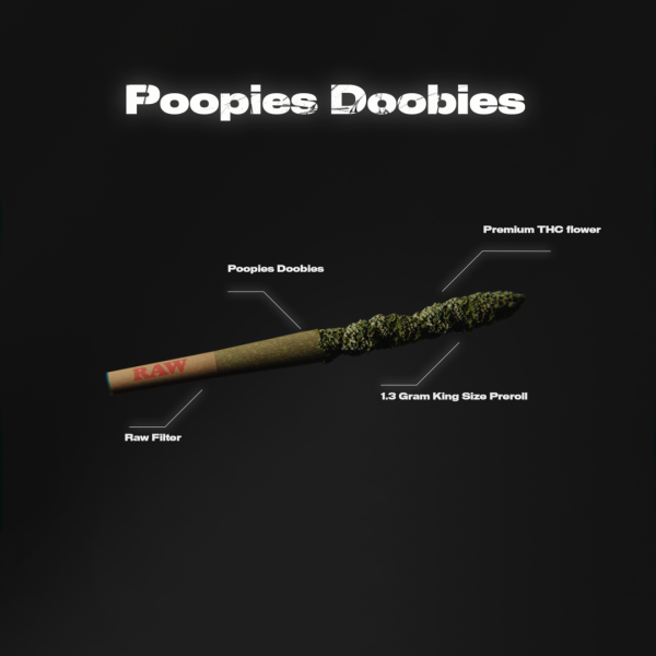 Poopies Doobies Delta 8 Pre-Rolls – 2 x 1.3G Pack